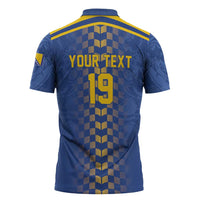 Custom World Football Bosnia and Herzegovina Zipper Polo Shirt Go Zmajevi Dragons Road To 2026