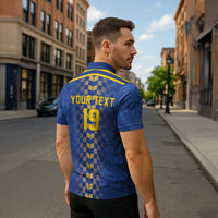 Custom World Football Bosnia and Herzegovina Zipper Polo Shirt Go Zmajevi Dragons Road To 2026