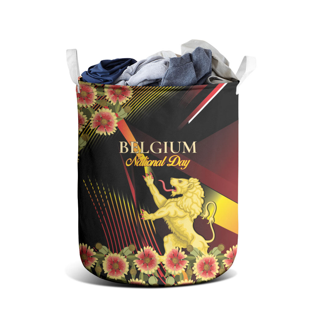 Belgium National Day Laundry Basket Rampant Lion Gaillardia Heritage Pride