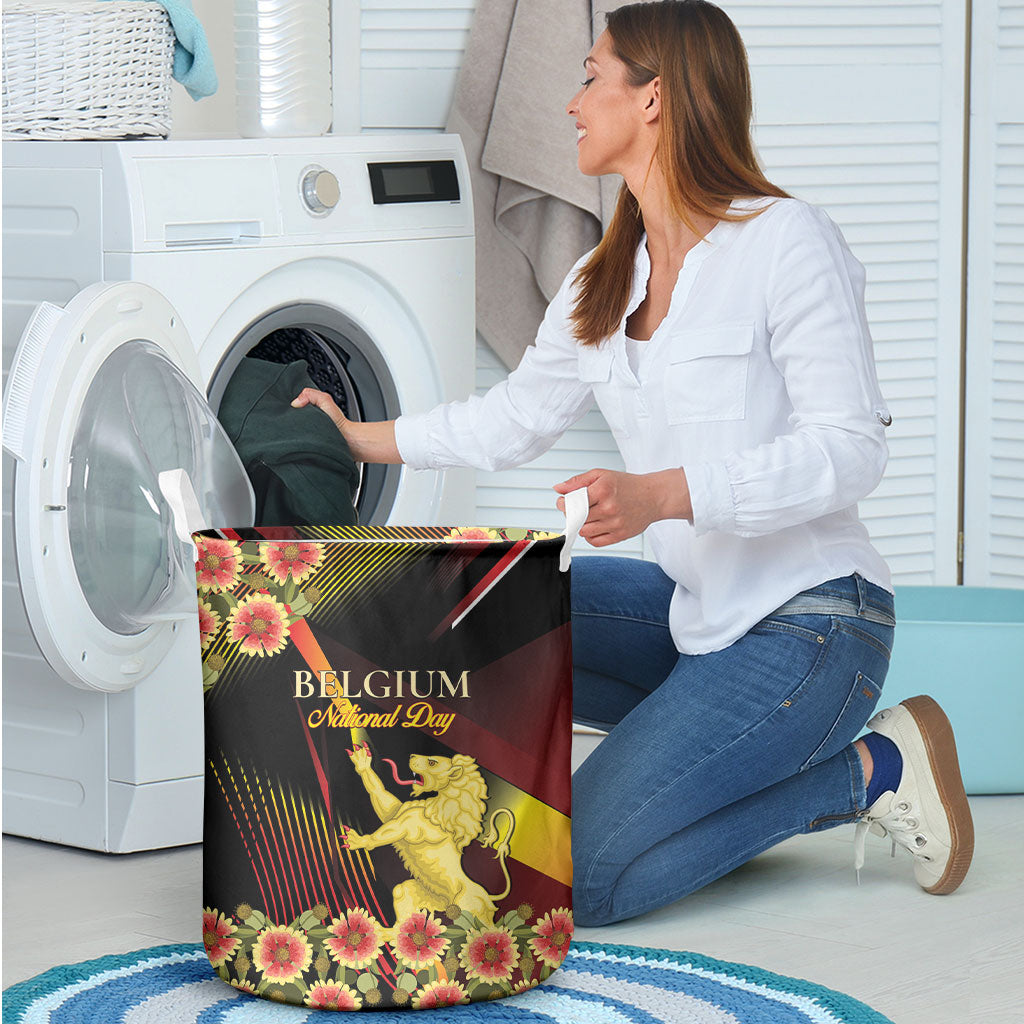 Belgium National Day Laundry Basket Rampant Lion Gaillardia Heritage Pride