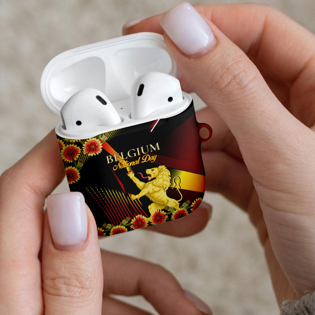 Belgium National Day AirPods Case Rampant Lion Gaillardia Heritage Pride