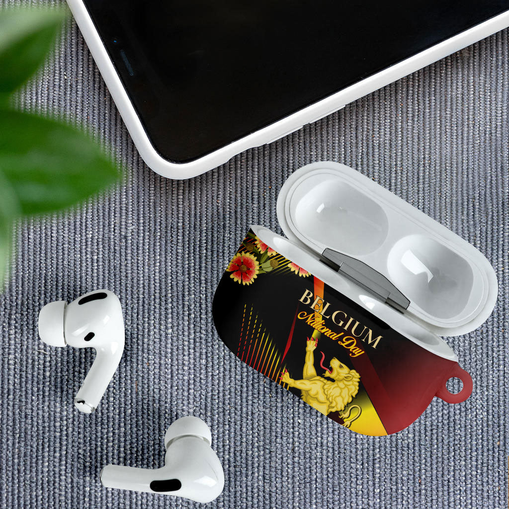 Belgium National Day AirPods Case Rampant Lion Gaillardia Heritage Pride