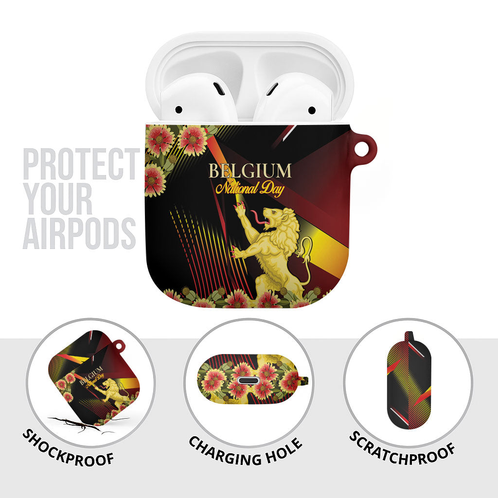 Belgium National Day AirPods Case Rampant Lion Gaillardia Heritage Pride