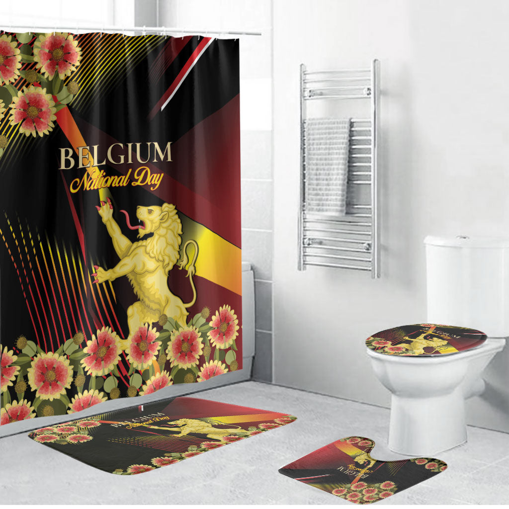 Belgium National Day Bathroom Set Rampant Lion Gaillardia Heritage Pride