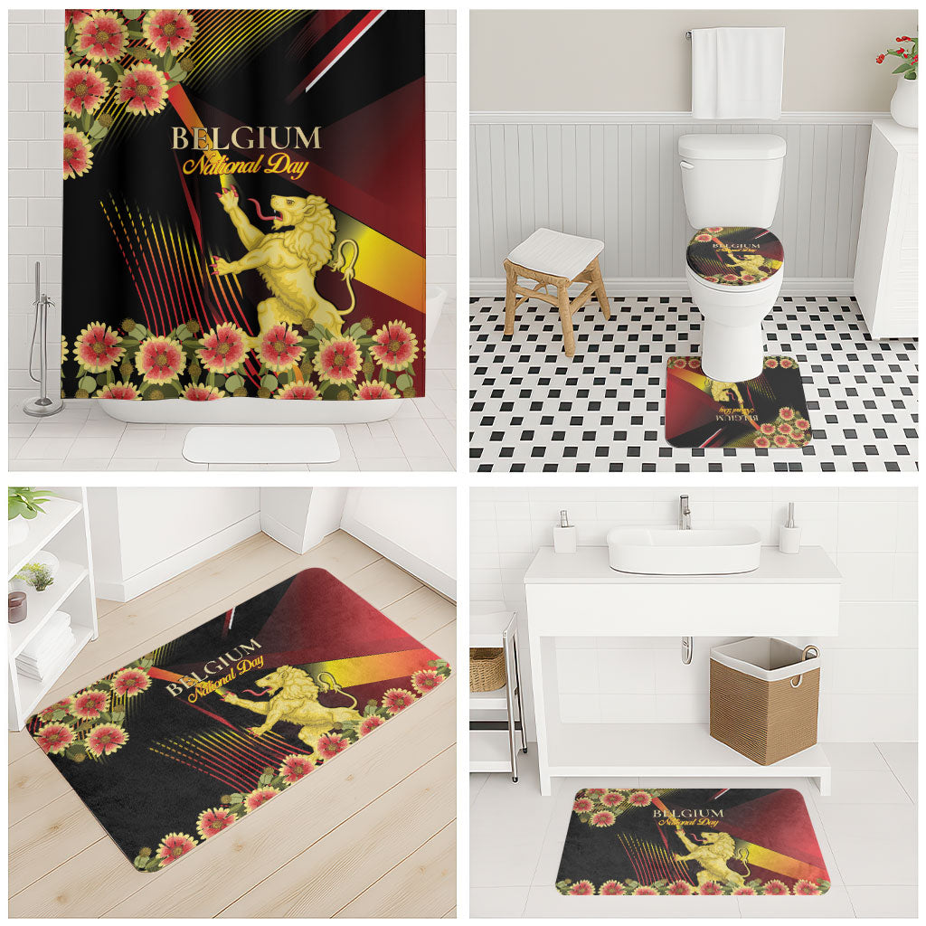 Belgium National Day Bathroom Set Rampant Lion Gaillardia Heritage Pride