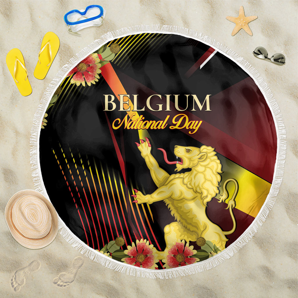 Belgium National Day Beach Blanket Rampant Lion Gaillardia Heritage Pride