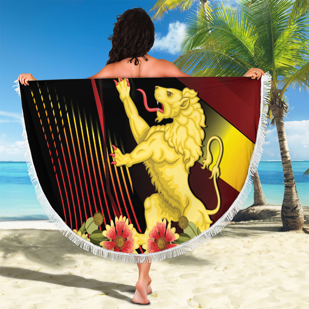 Belgium National Day Beach Blanket Rampant Lion Gaillardia Heritage Pride