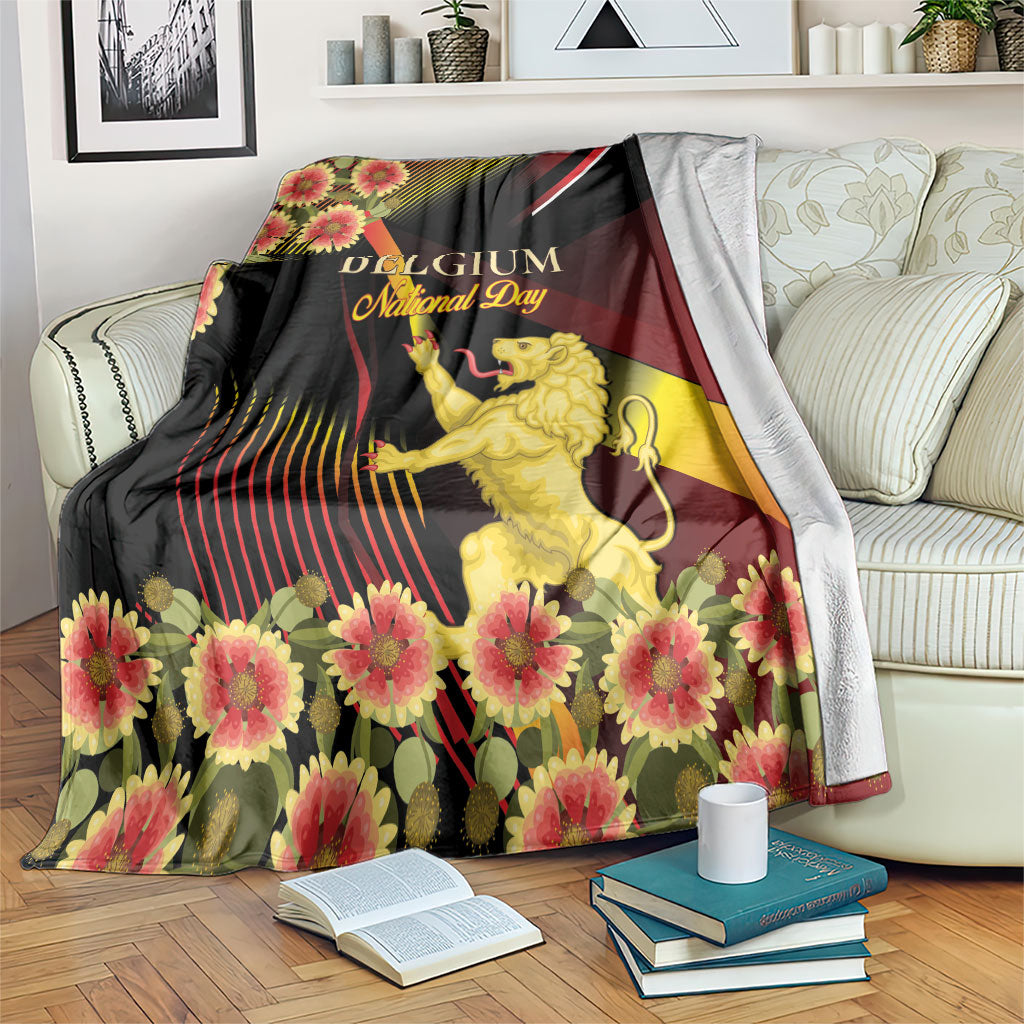Belgium National Day Blanket Rampant Lion Gaillardia Heritage Pride