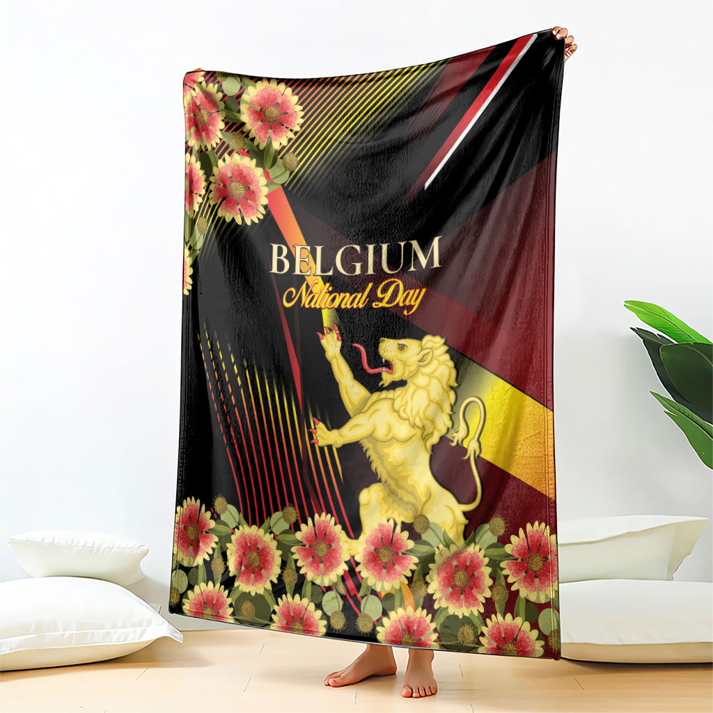 Belgium National Day Blanket Rampant Lion Gaillardia Heritage Pride