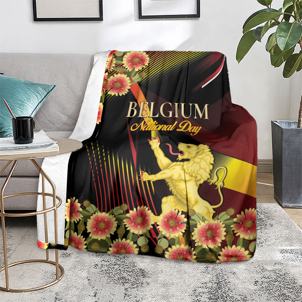 Belgium National Day Blanket Rampant Lion Gaillardia Heritage Pride