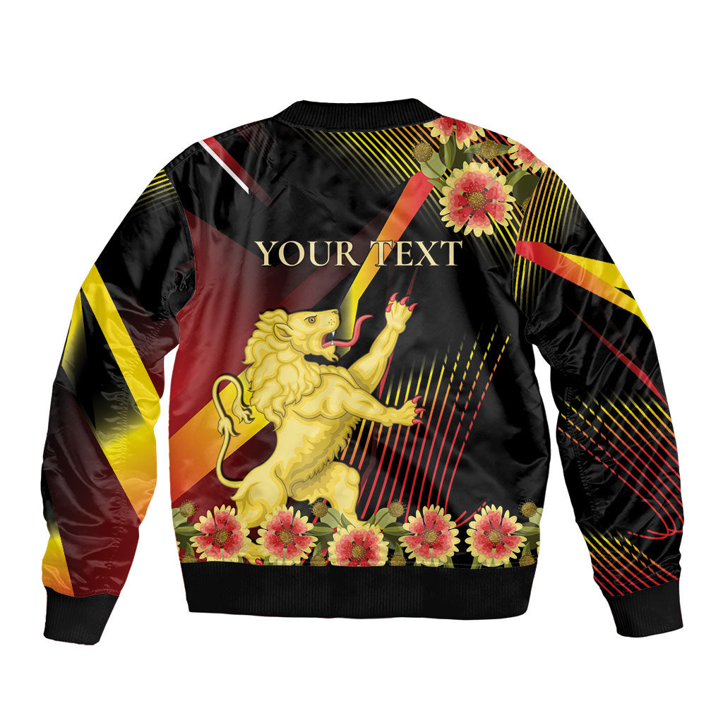 Personalized Belgium National Day Bomber Jacket Rampant Lion Gaillardia Heritage Pride