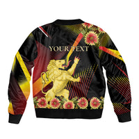 Personalized Belgium National Day Bomber Jacket Rampant Lion Gaillardia Heritage Pride