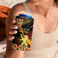 Personalized Belgium National Day 4 in 1 Can Cooler Tumbler Rampant Lion Gaillardia Heritage Pride