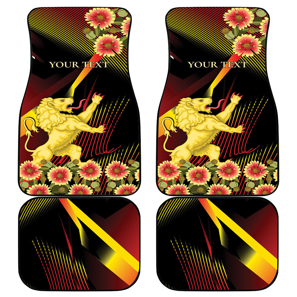 Personalized Belgium National Day Car Mats Rampant Lion Gaillardia Heritage Pride