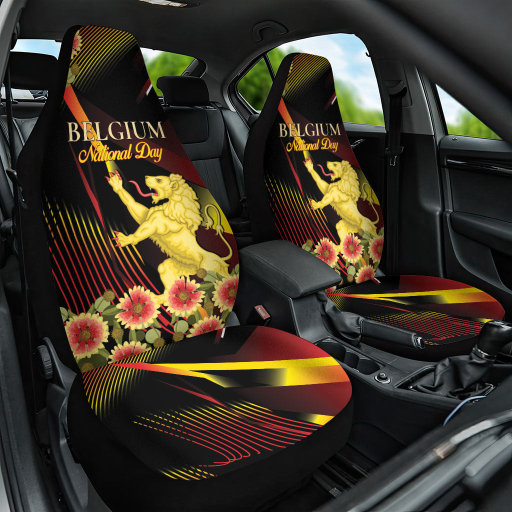 Belgium National Day Car Seat Cover Rampant Lion Gaillardia Heritage Pride