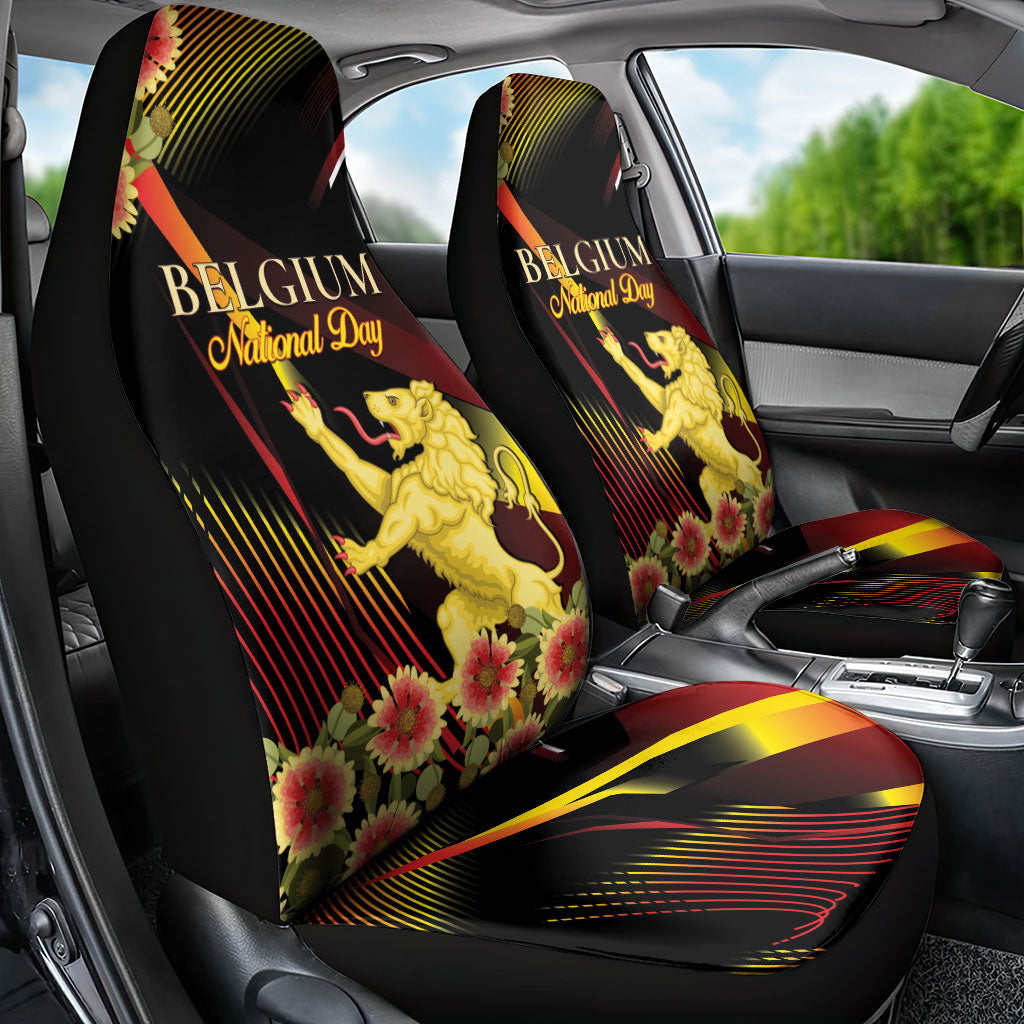 Belgium National Day Car Seat Cover Rampant Lion Gaillardia Heritage Pride