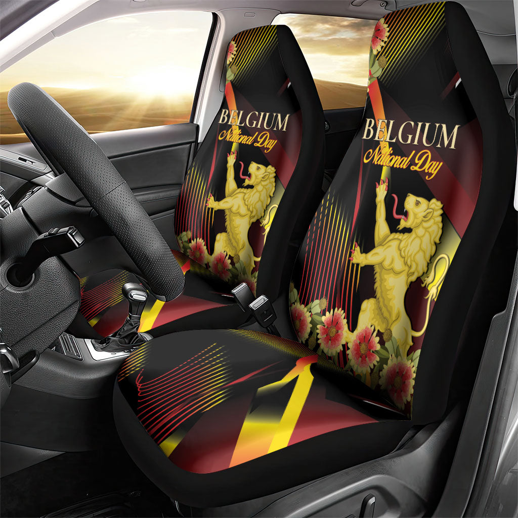 Belgium National Day Car Seat Cover Rampant Lion Gaillardia Heritage Pride