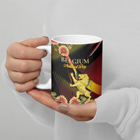 Personalized Belgium National Day Ceramic Mug Rampant Lion Gaillardia Heritage Pride