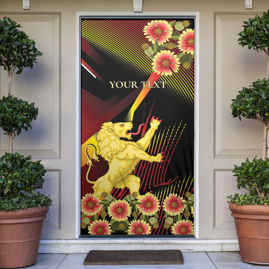 Personalized Belgium National Day Door Cover Rampant Lion Gaillardia Heritage Pride