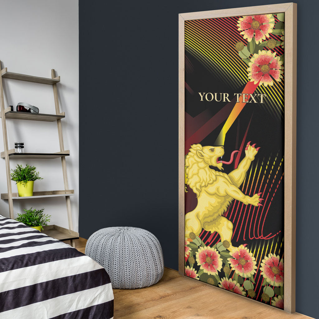 Personalized Belgium National Day Door Cover Rampant Lion Gaillardia Heritage Pride