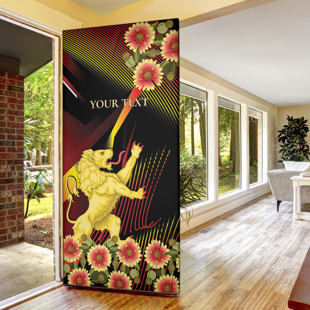 Personalized Belgium National Day Door Cover Rampant Lion Gaillardia Heritage Pride