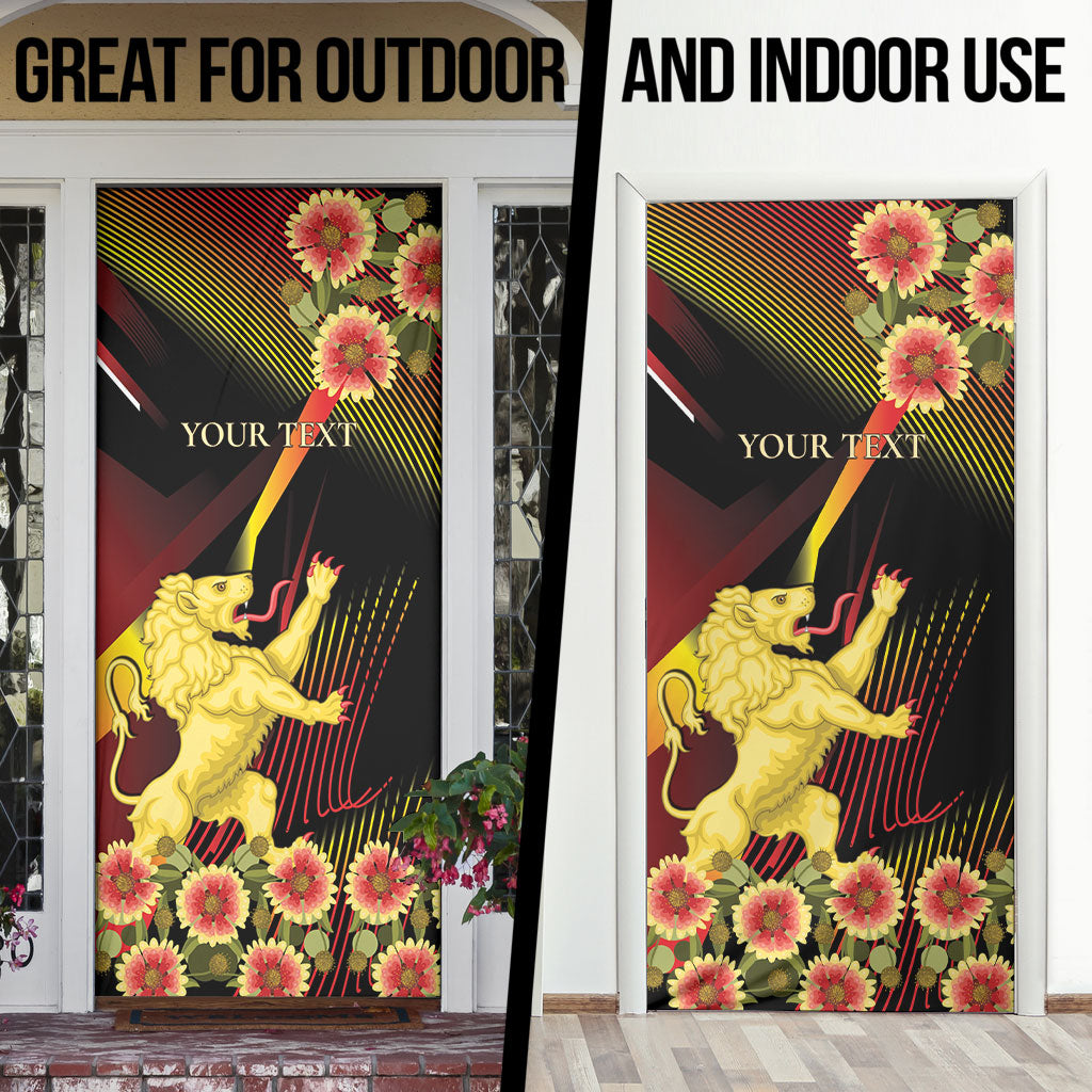Personalized Belgium National Day Door Cover Rampant Lion Gaillardia Heritage Pride