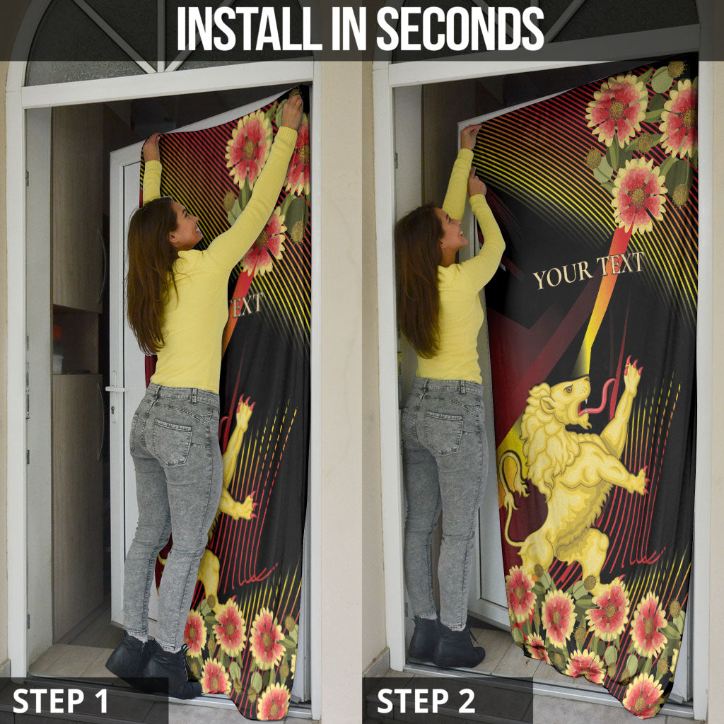 Personalized Belgium National Day Door Cover Rampant Lion Gaillardia Heritage Pride