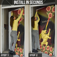 Personalized Belgium National Day Door Cover Rampant Lion Gaillardia Heritage Pride