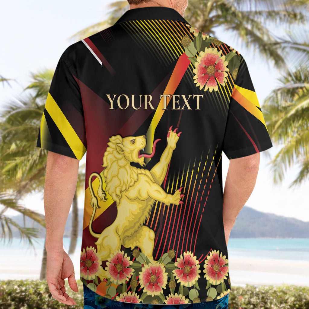 Personalized Belgium National Day Hawaiian Shirt Rampant Lion Gaillardia Heritage Pride