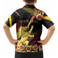 Personalized Belgium National Day Hawaiian Shirt Rampant Lion Gaillardia Heritage Pride
