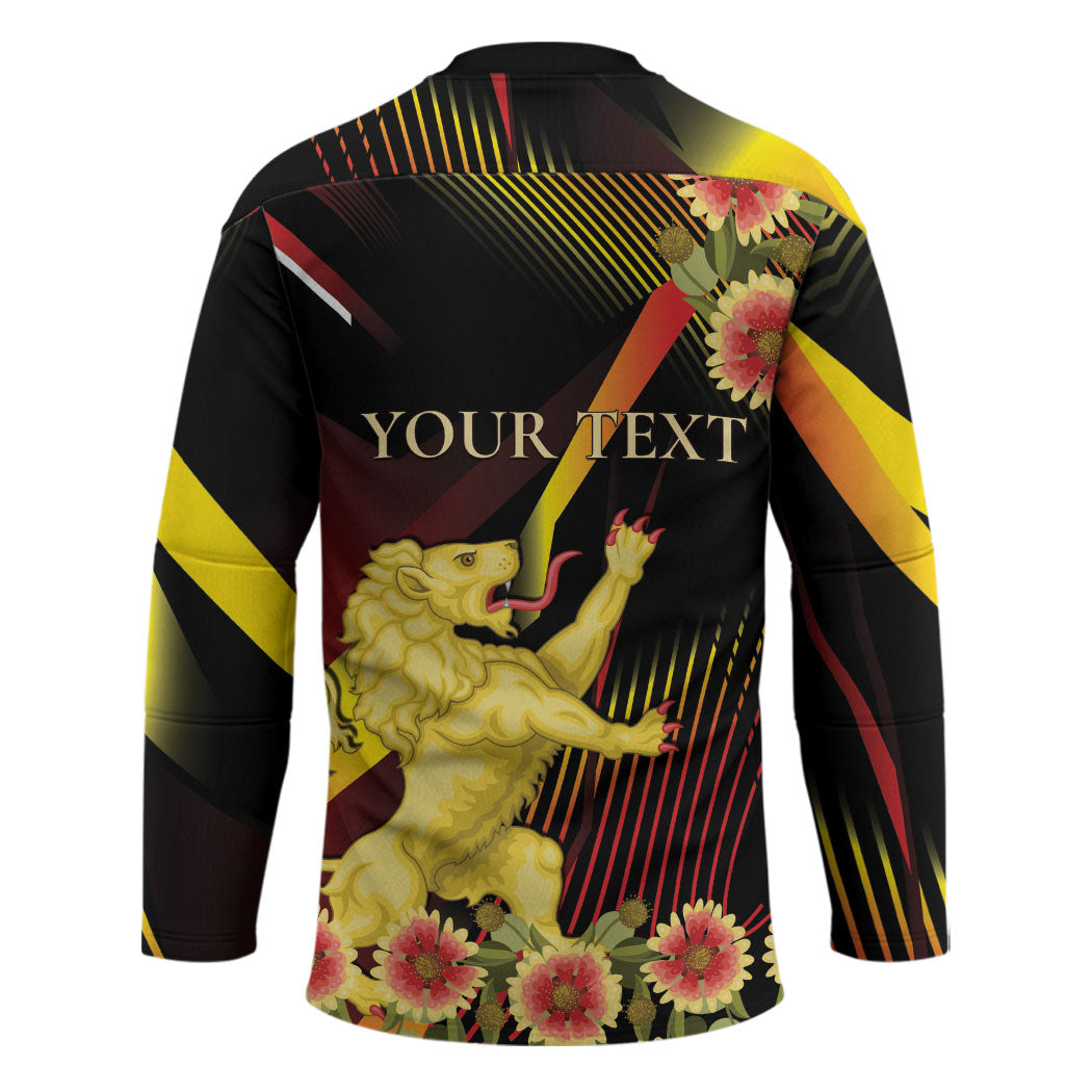 Personalized Belgium National Day Hockey Jersey Rampant Lion Gaillardia Heritage Pride