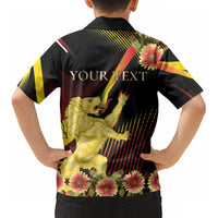 Personalized Belgium National Day Kid Hawaiian Shirt Rampant Lion Gaillardia Heritage Pride
