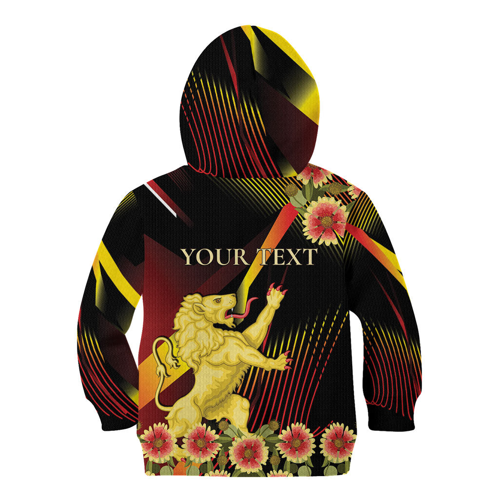 Personalized Belgium National Day Kid Hoodie Rampant Lion Gaillardia Heritage Pride