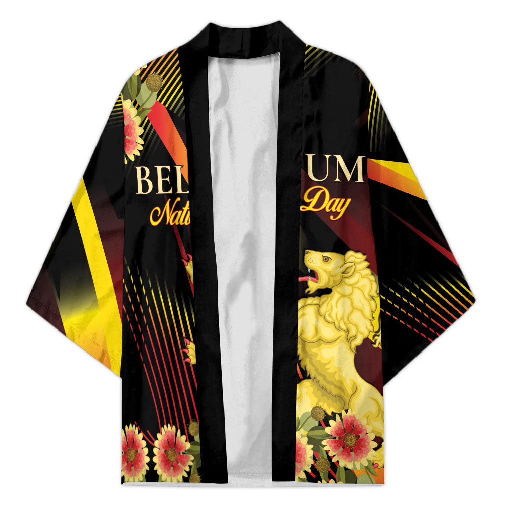 Personalized Belgium National Day Kimono Rampant Lion Gaillardia Heritage Pride