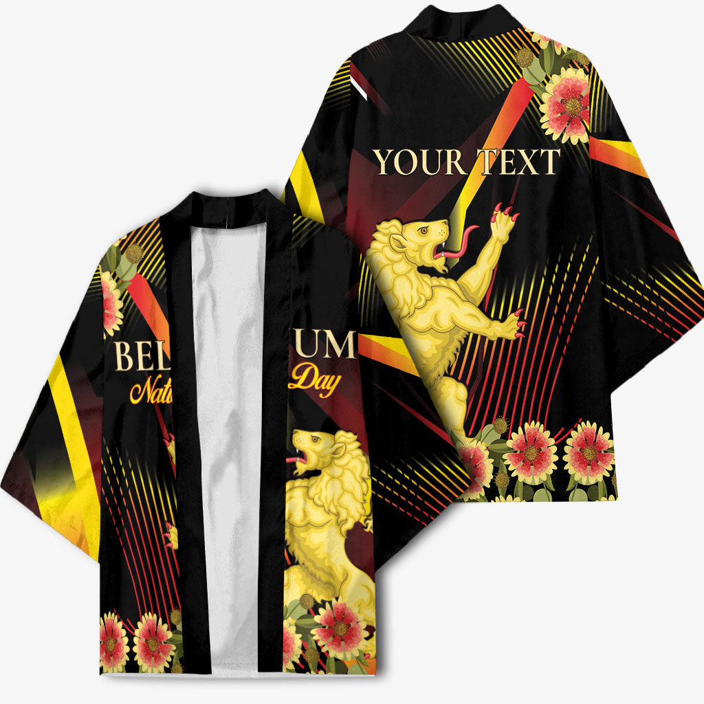 Personalized Belgium National Day Kimono Rampant Lion Gaillardia Heritage Pride