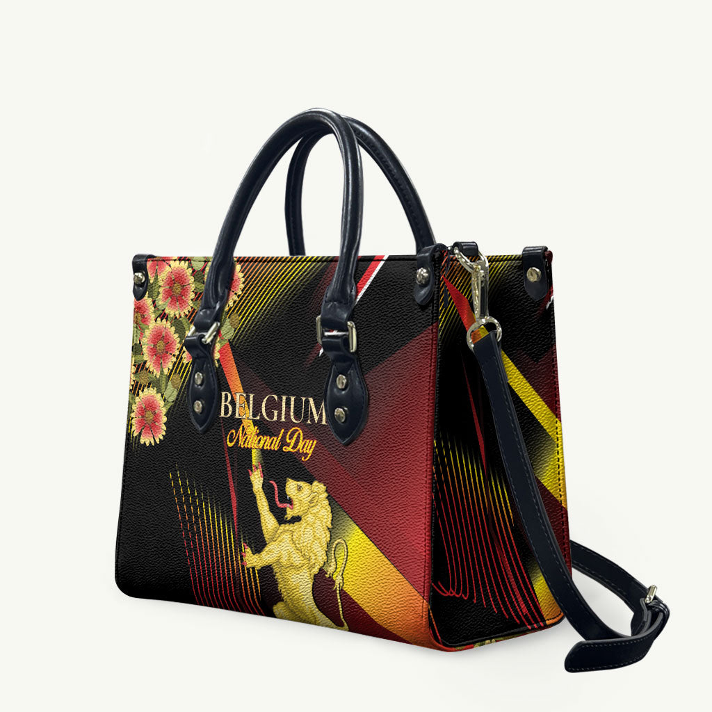 Belgium National Day Leather Bag Rampant Lion Gaillardia Heritage Pride