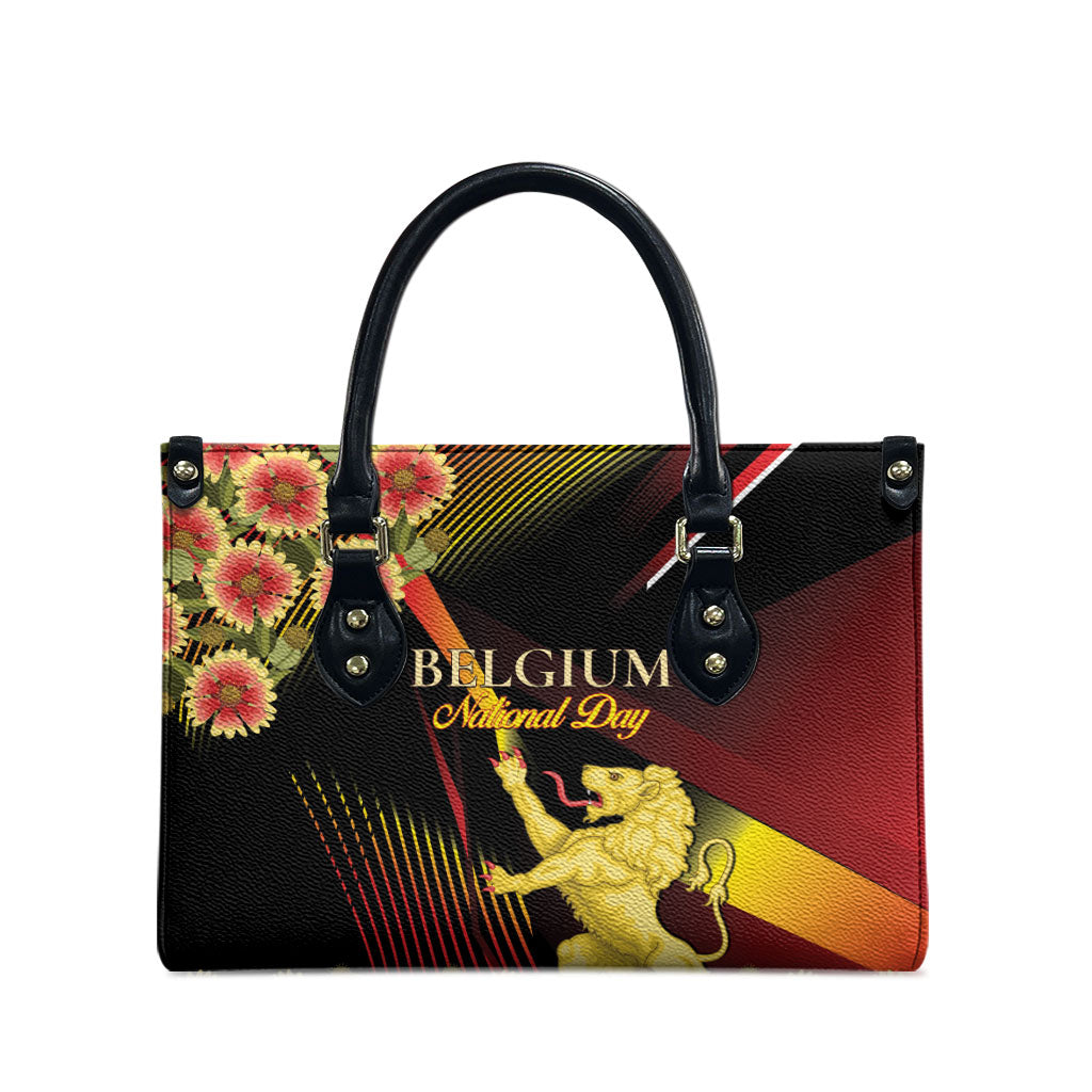 Belgium National Day Leather Bag Rampant Lion Gaillardia Heritage Pride