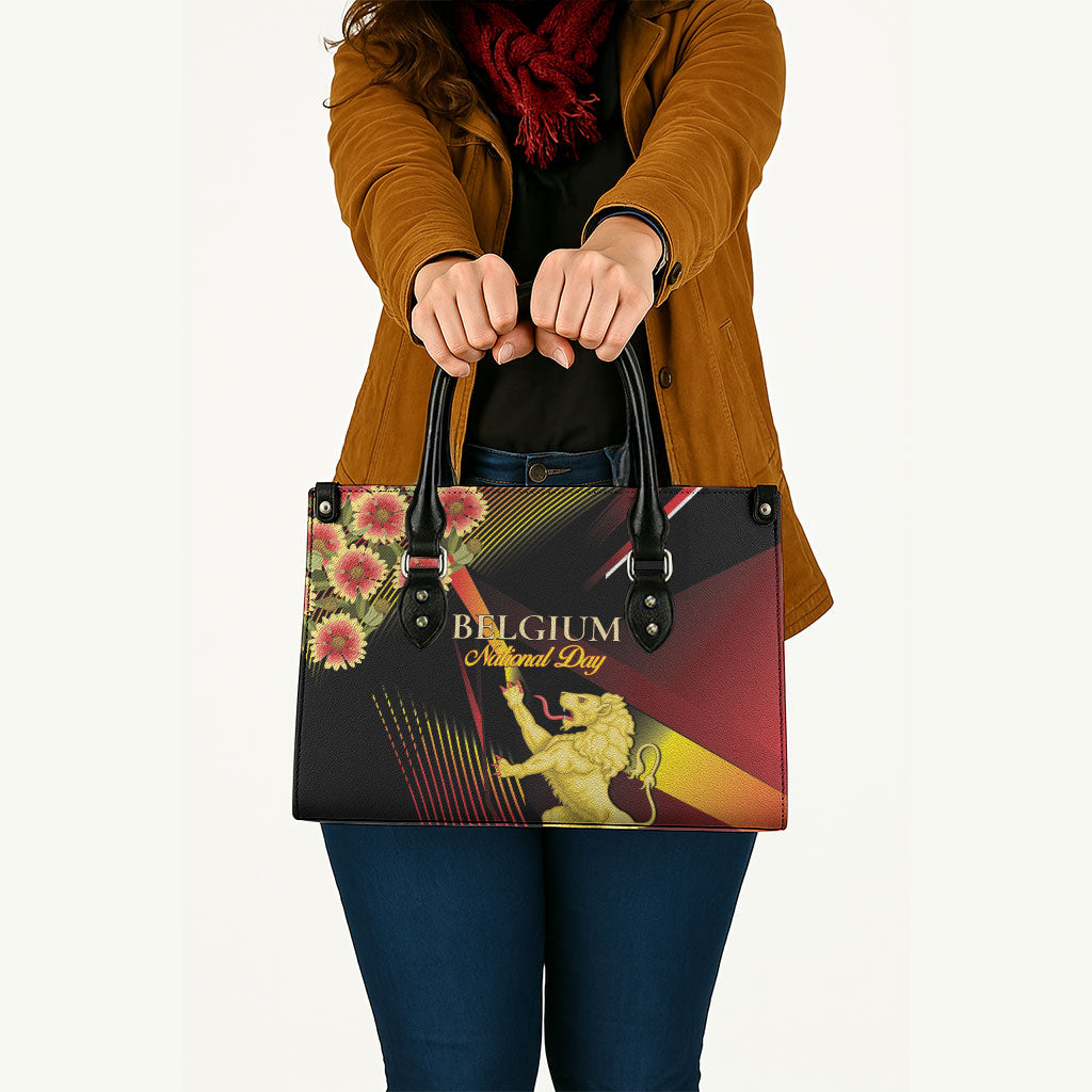 Belgium National Day Leather Bag Rampant Lion Gaillardia Heritage Pride