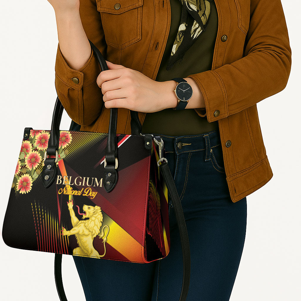 Belgium National Day Leather Bag Rampant Lion Gaillardia Heritage Pride