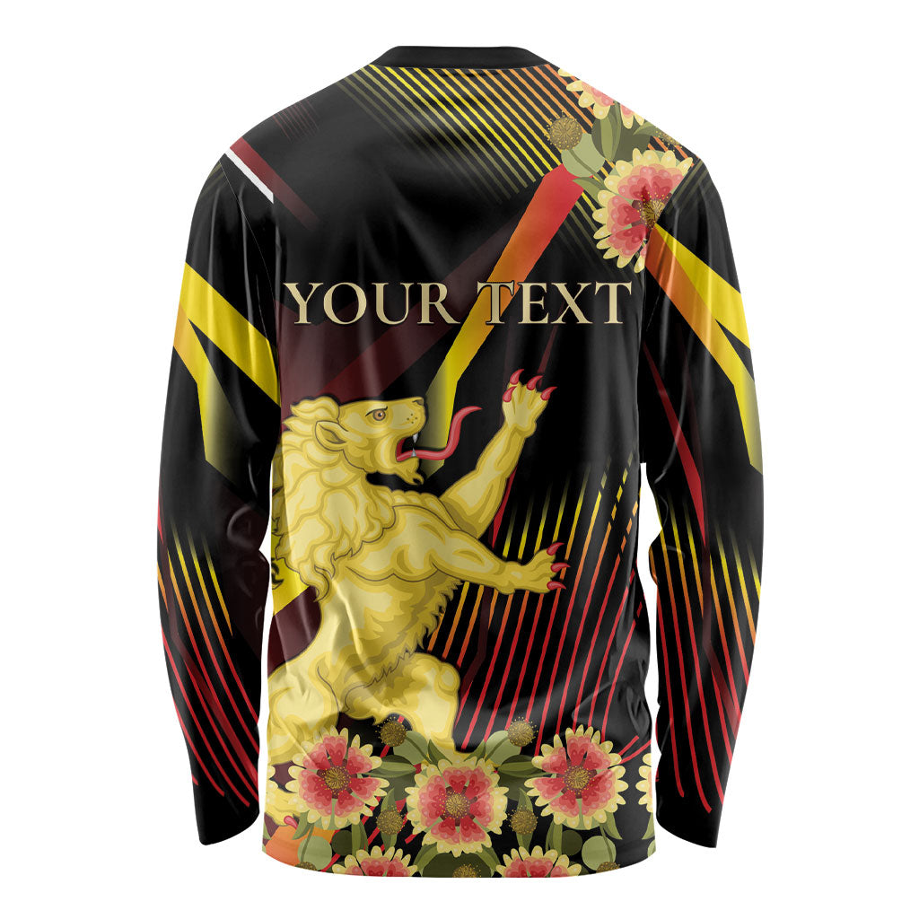 Personalized Belgium National Day Long Sleeve Shirt Rampant Lion Gaillardia Heritage Pride