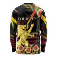 Personalized Belgium National Day Long Sleeve Shirt Rampant Lion Gaillardia Heritage Pride