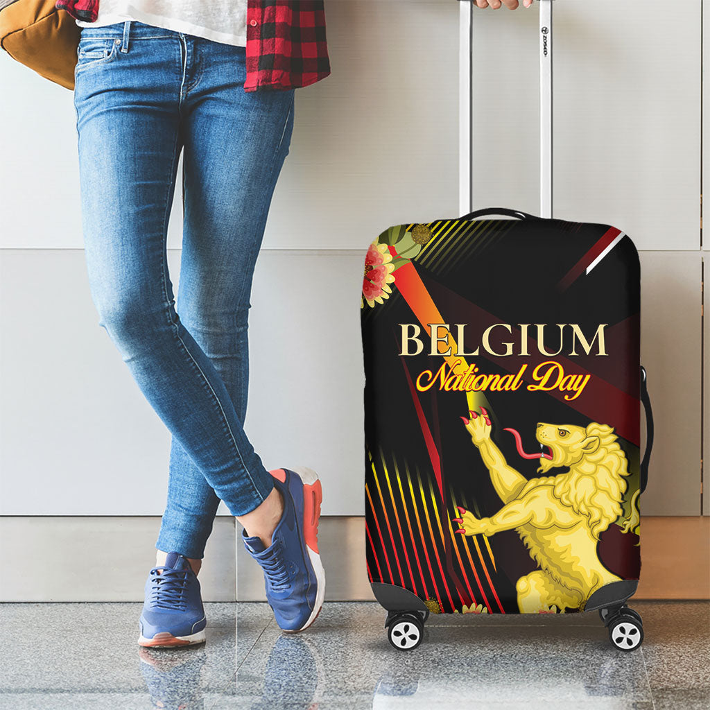 Belgium National Day Luggage Cover Rampant Lion Gaillardia Heritage Pride