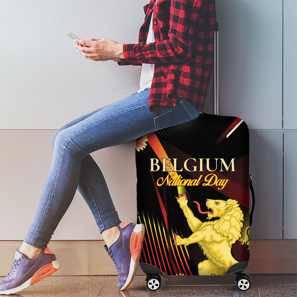 Belgium National Day Luggage Cover Rampant Lion Gaillardia Heritage Pride