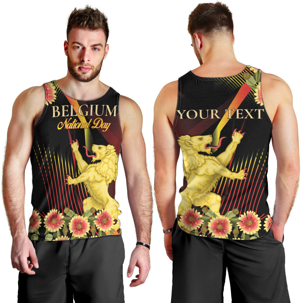 Personalized Belgium National Day Men Tank Top Rampant Lion Gaillardia Heritage Pride