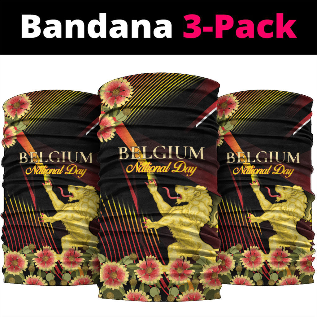Belgium National Day Neck Gaiter Rampant Lion Gaillardia Heritage Pride