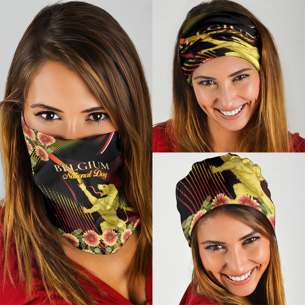Belgium National Day Neck Gaiter Rampant Lion Gaillardia Heritage Pride