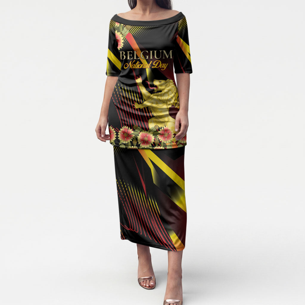 Personalized Belgium National Day Puletasi Rampant Lion Gaillardia Heritage Pride