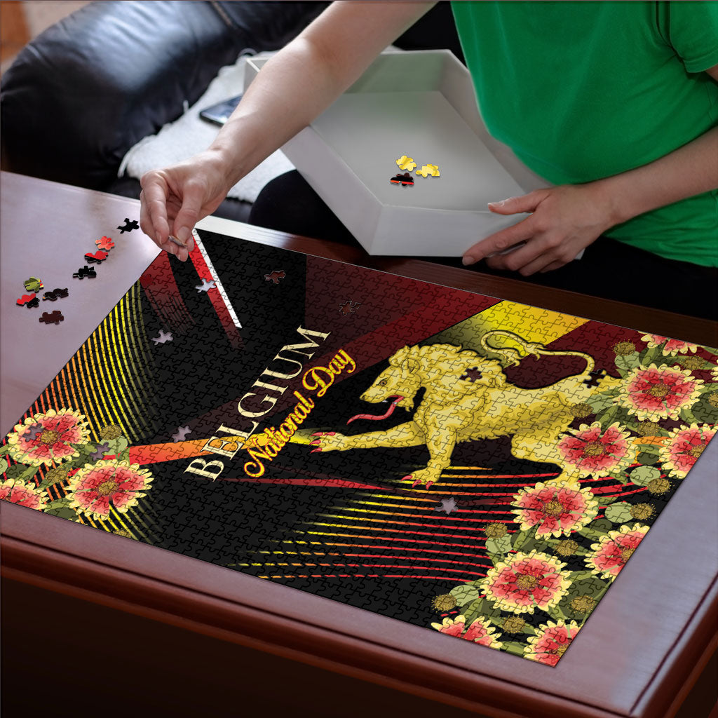 Belgium National Day Puzzle Rampant Lion Gaillardia Heritage Pride
