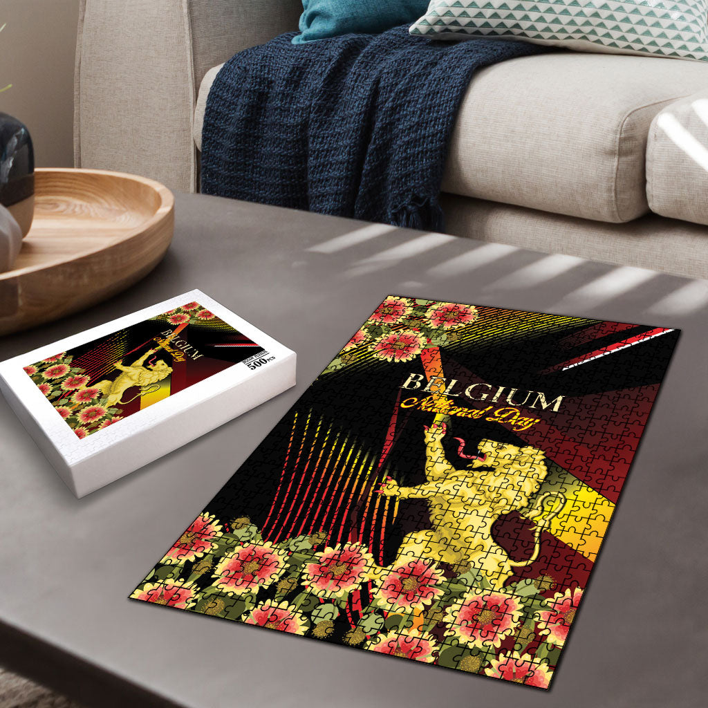 Belgium National Day Puzzle Rampant Lion Gaillardia Heritage Pride