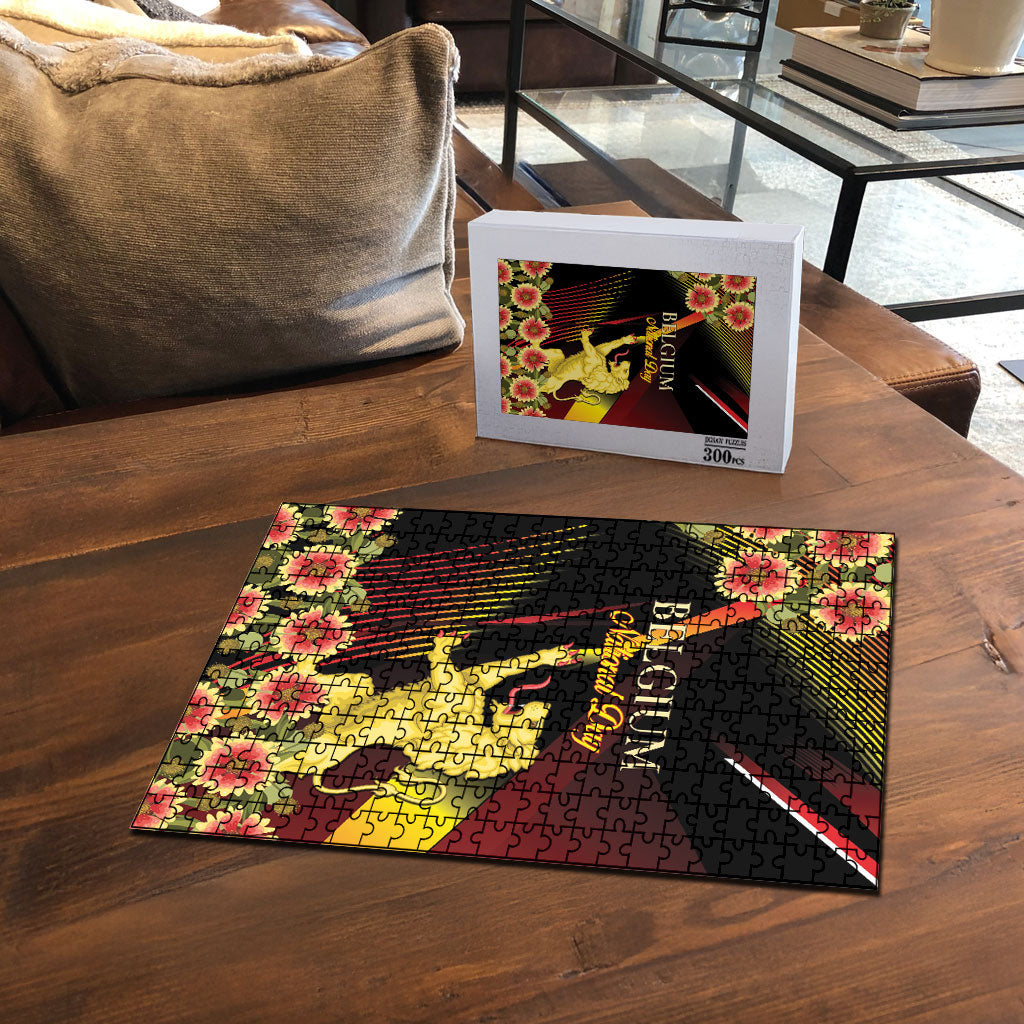 Belgium National Day Puzzle Rampant Lion Gaillardia Heritage Pride